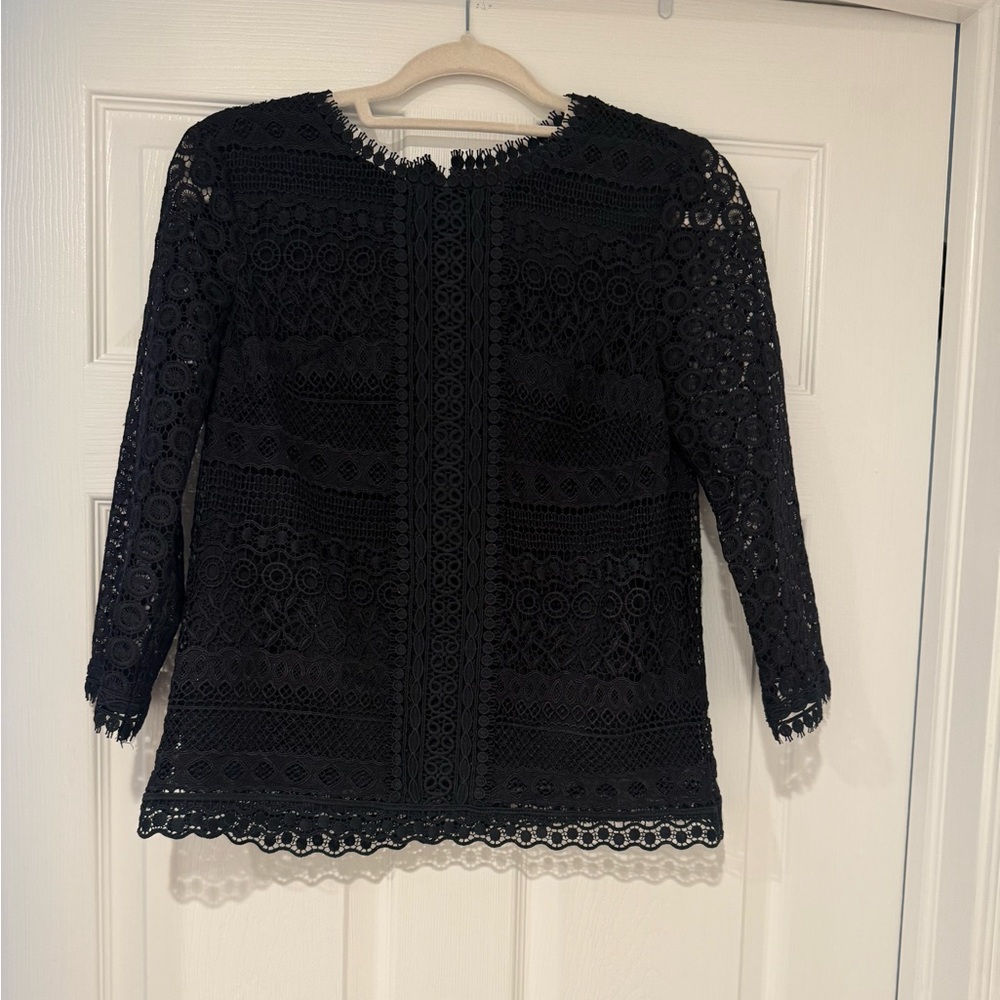 Navy lace top